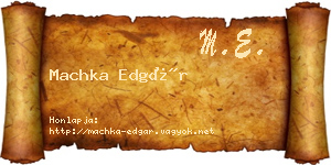 Machka Edgár névjegykártya
